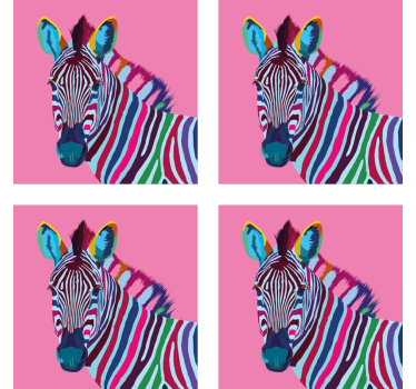 Posavasos moderno pop art cebra - TenVinilo