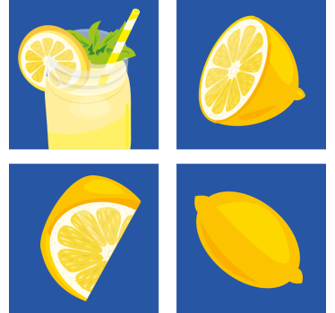 Posavasos azulejo bebida refrescante de limón - TenVinilo