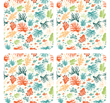 Posavasos patrones de coral coloridos - TenVinilo