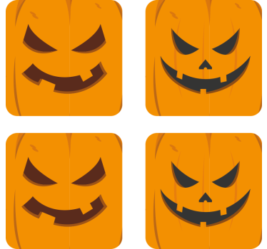 Diferentes calabazas posavasos halloween - TenVinilo