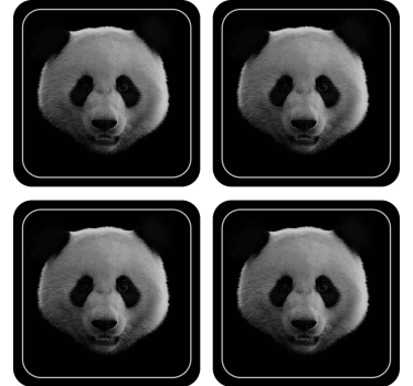 Posavasos frikis patrón de caras de panda - TenVinilo