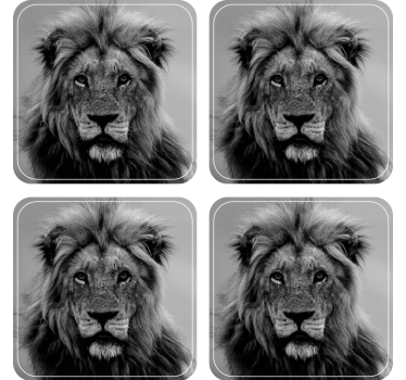 Posavasos moderno retratos de león majestuoso - TenVinilo