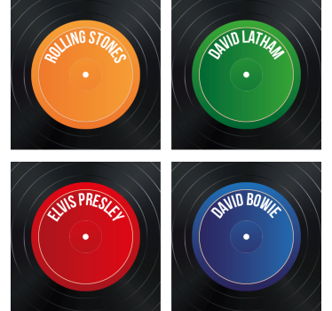 Posavasos frikis etiquetas de discos de vinilo - TenVinilo