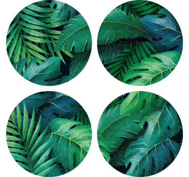 Posavasos originales Posavasos de hojas verdes diferentes - TenVinilo