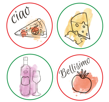 Posavasos personalizable con motivos de comida y bebida - TenVinilo