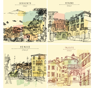 Posavasos con frases paisajes de ciudades italianas - TenVinilo