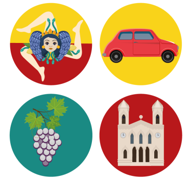 Posavasos moderno uvas de la mitología siciliana - TenVinilo