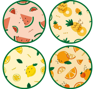 Posavasos frikis patrones de frutas tropicales - TenVinilo