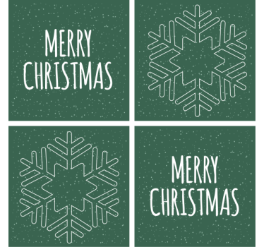 Posavasos navideño con motivo de copos de nieve - TenVinilo