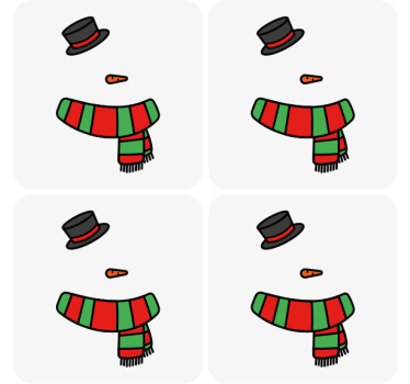 Posavasos navideño set de accesorios de muñeco de nieve - TenVinilo