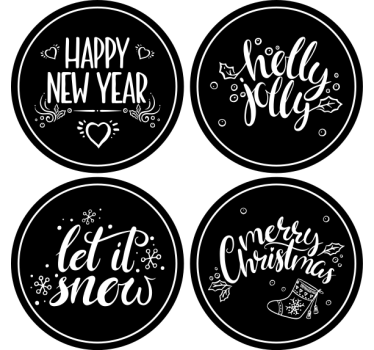 Posavasos navideño saludos festivos alegres - TenVinilo