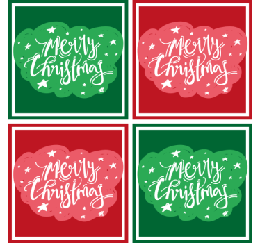 Posavasos navideño tipografía festiva alegre - TenVinilo