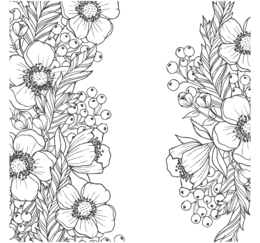 Posavasos patrones de contorno floral - TenVinilo