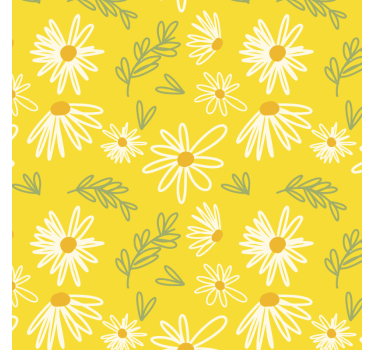 Posavasos patrón floral de margaritas - TenVinilo