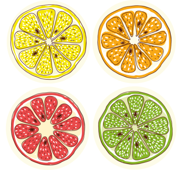 Posavasos frikis motivos de rodajas de cítricos - TenVinilo