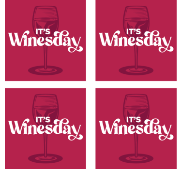 Posavasos con texto Es el dia del vino - TenVinilo