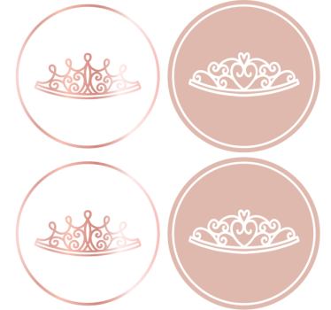 Posavasos moderno iconos de tiara elegante - TenVinilo