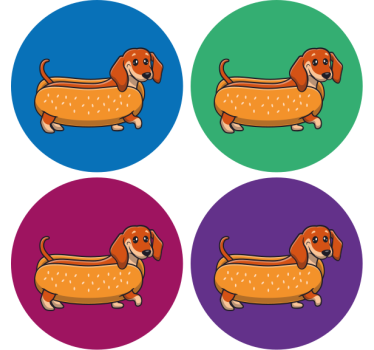 Posavasos frikis perro salchicha juguetón - TenVinilo