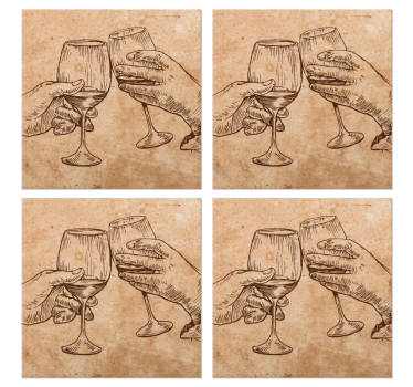 Posavasos cerveza vasos dibujados a mano - TenVinilo