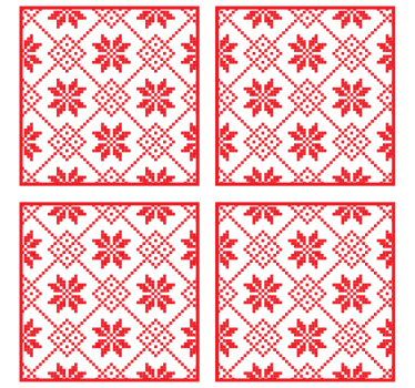 Posavasos navideño con patrón floral rojo - TenVinilo