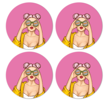 Posavasos frikis personaje divertido con gafas - TenVinilo