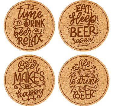 Posavasos con texto Diferentes textos de cerveza - TenVinilo