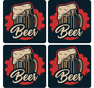 Posavasos de cerveza Texto con colores - TenVinilo