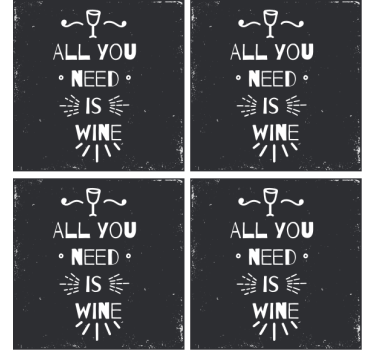 Posavasos con frases necesidad del vino - TenVinilo