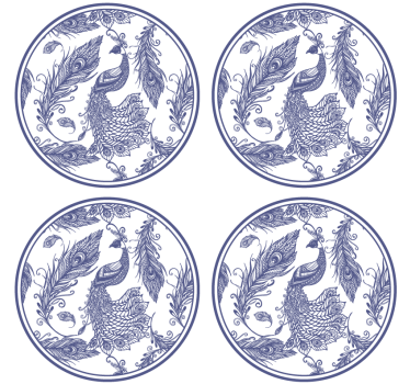 Posavasos de azulejos Pavo real delftware - TenVinilo