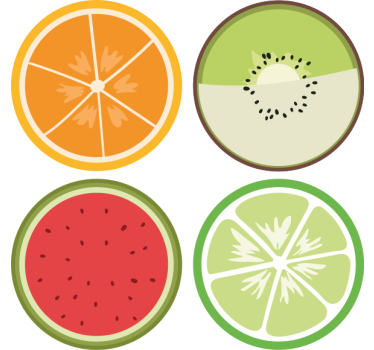 Posavasos moderno rodajas de fruta cítrica - TenVinilo
