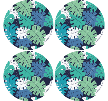 Posavasos emblema de hoja tropical - TenVinilo