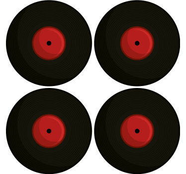 Posavasos vintage diseño de discos de vinilo retro - TenVinilo