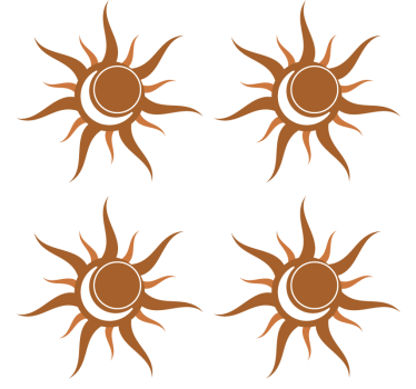 Posavasos símbolo del sol con curvas - TenVinilo