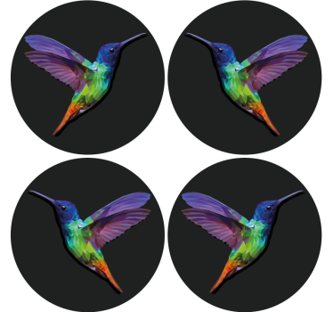 Colibrí geométrico más posavasos - TenVinilo