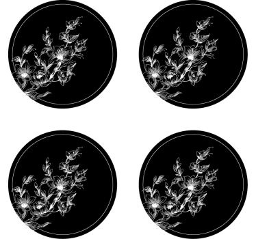 Posavasos arte lineal floral - TenVinilo