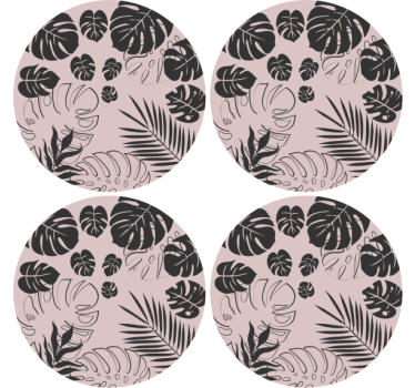 Posavasos patrones de hoja de monstera - TenVinilo