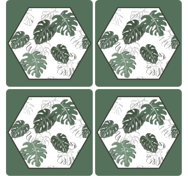 Posavasos patrón de hojas hexagonales - TenVinilo