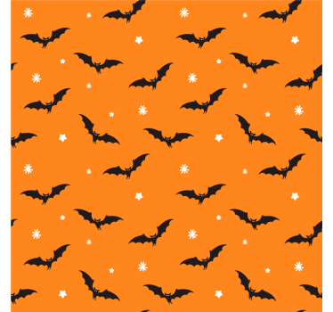 Posavasos halloween superficie naranja con murciélagos - TenVinilo