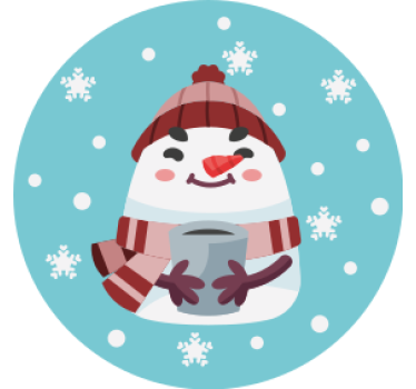 Posavasos navideño muñeco de nieve con taza - TenVinilo