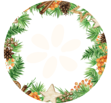 Posavasos navideño con acentos de vegetación festiva - TenVinilo