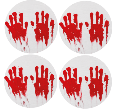Posavasos halloween patrón de huellas rojas - TenVinilo