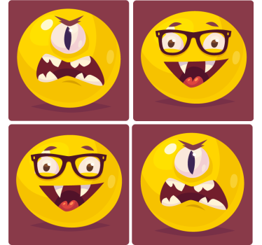 Posavasos frikis caritas sonrientes juguetonas - TenVinilo