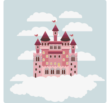 Posavasos frikis ilustración de castillo de cuento - TenVinilo