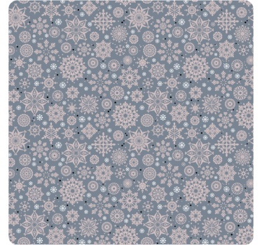 Posavasos de azulejos Patrón de copo de nieve beige, blanco y neg - TenVinilo