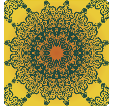 Posavasos patrón amarillo ornamental - TenVinilo