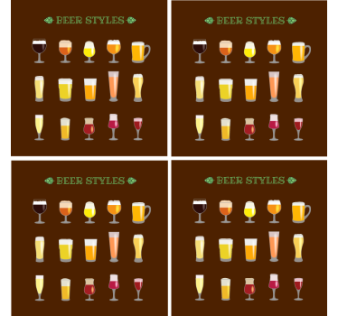 Posavasos cerveza variedad de vasos de cerveza - TenVinilo