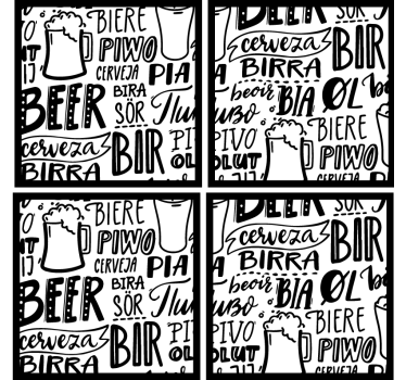 Posavasos de cerveza Cerveza escrita en varios idiomas - TenVinilo