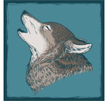 Posavasos frikis ilustración de lobo aullador - TenVinilo