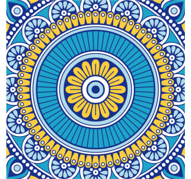 Posavasos motivo floral geométrico - TenVinilo