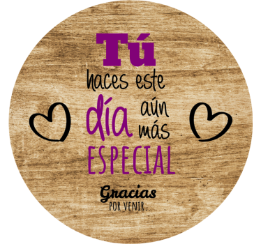 Posavasos con texto Patrón de madera haces que este día sea espec - TenVinilo